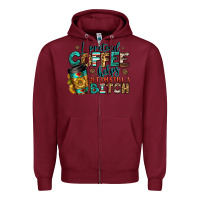 Burgundy i pretend coffee helps but i'm still a bitch Zipper Hoodie - Jasminsmagicworld