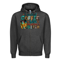 Charcoal Heather i pretend coffee helps but i'm still a bitch Zipper Hoodie - Jasminsmagicworld