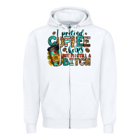 White i pretend coffee helps but i'm still a bitch Zipper Hoodie - Jasminsmagicworld
