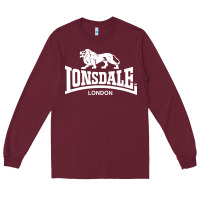 Burgundy lonsdale classic logo lion Long Sleeve Tee - DesignPulse