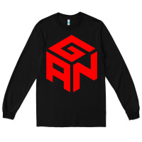 Black GAN CUBE TIME Long Sleeve Tee - DesignPulse