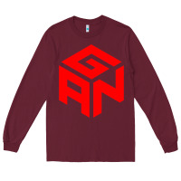 Burgundy GAN CUBE TIME Long Sleeve Tee - DesignPulse