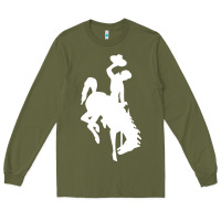 Army Green wyoming cowboys Long Sleeve Tee - DesignPulse
