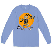 Colony Blue skeleton soccer player funny halloween blood moon Long Sleeve Tee - DesignPulse