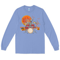 Colony Blue Skeleton Drummer Halloween Costume Playing Drums Mens Boys Long Sleeve Tee - DesignPulse