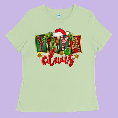 Christmas Yaya Claus Ladies Tee Designed By Fadigitalartstudio