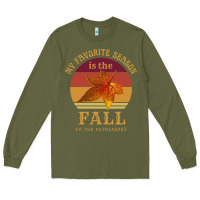 Army Green feminist my favorite season is fall patriarchy retro vintage long slee Long Sleeve Tee - DesignPulse