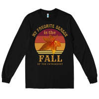 Black feminist my favorite season is fall patriarchy retro vintage long slee Long Sleeve Tee - DesignPulse