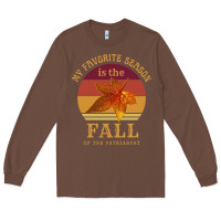 Chestnut feminist my favorite season is fall patriarchy retro vintage long slee Long Sleeve Tee - DesignPulse