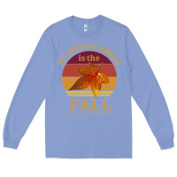 Colony Blue feminist my favorite season is fall patriarchy retro vintage long slee Long Sleeve Tee - DesignPulse