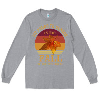 Heather Grey feminist my favorite season is fall patriarchy retro vintage long slee Long Sleeve Tee - DesignPulse