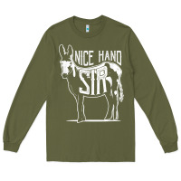 Army Green Nice Hand Sir Donkey Poker Funny Gambling Design For Fans Long Sleeve Tee - DesignPulse