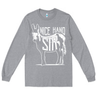 Heather Grey Nice Hand Sir Donkey Poker Funny Gambling Design For Fans Long Sleeve Tee - DesignPulse