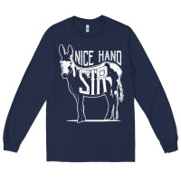 Navy Nice Hand Sir Donkey Poker Funny Gambling Design For Fans Long Sleeve Tee - DesignPulse