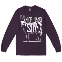 Plum Nice Hand Sir Donkey Poker Funny Gambling Design For Fans Long Sleeve Tee - DesignPulse