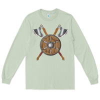Matcha renaissance fair faire festival medieval theme axe shield Long Sleeve Tee - DesignPulse