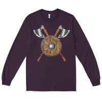 Plum renaissance fair faire festival medieval theme axe shield Long Sleeve Tee - DesignPulse