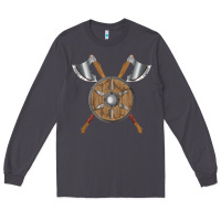 Smoke renaissance fair faire festival medieval theme axe shield Long Sleeve Tee - DesignPulse