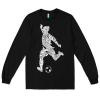 Black soccer player ball Long Sleeve Tee - DesignPulse