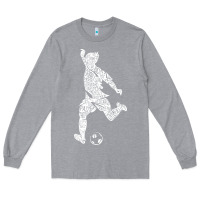Heather Grey soccer player ball Long Sleeve Tee - DesignPulse