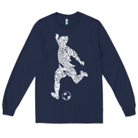 Navy soccer player ball Long Sleeve Tee - DesignPulse