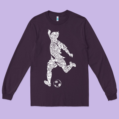 Soccer Player Ball Long Sleeve Tee Designed By Designpulse