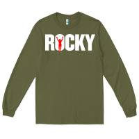 Army Green boxer r o c k y Long Sleeve Tee - DesignPulse