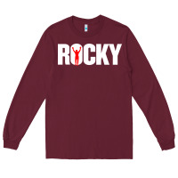 Burgundy boxer r o c k y Long Sleeve Tee - DesignPulse