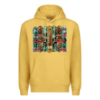 Antique Gold football serape cowhide turquoise glitter  brushstrokes Premium Hoodie - Artiststas