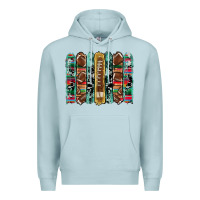 Blue Mist football serape cowhide turquoise glitter  brushstrokes Premium Hoodie - Artiststas