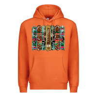 Carrot football serape cowhide turquoise glitter  brushstrokes Premium Hoodie - Artiststas