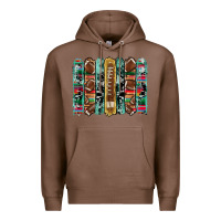 Chestnut football serape cowhide turquoise glitter  brushstrokes Premium Hoodie - Artiststas