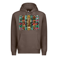 Coffee football serape cowhide turquoise glitter  brushstrokes Premium Hoodie - Artiststas