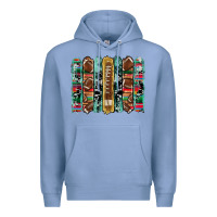 Colony Blue football serape cowhide turquoise glitter  brushstrokes Premium Hoodie - Artiststas