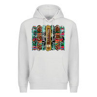 Dove Grey football serape cowhide turquoise glitter  brushstrokes Premium Hoodie - Artiststas