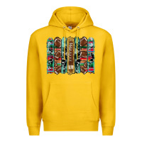 Lemon football serape cowhide turquoise glitter  brushstrokes Premium Hoodie - Artiststas