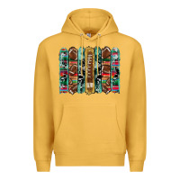 Mustard football serape cowhide turquoise glitter  brushstrokes Premium Hoodie - Artiststas