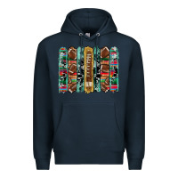 Navy football serape cowhide turquoise glitter  brushstrokes Premium Hoodie - Artiststas