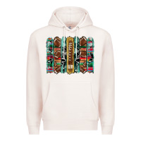Pale Pink football serape cowhide turquoise glitter  brushstrokes Premium Hoodie - Artiststas