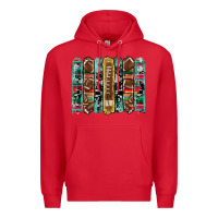 Red football serape cowhide turquoise glitter  brushstrokes Premium Hoodie - Artiststas
