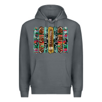Rock football serape cowhide turquoise glitter  brushstrokes Premium Hoodie - Artiststas