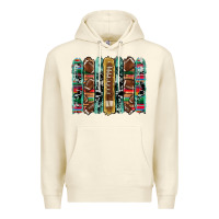 Sandshell football serape cowhide turquoise glitter  brushstrokes Premium Hoodie - Artiststas