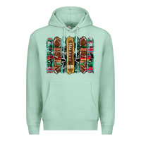 Seafoam football serape cowhide turquoise glitter  brushstrokes Premium Hoodie - Artiststas