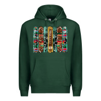 Sports Green football serape cowhide turquoise glitter  brushstrokes Premium Hoodie - Artiststas