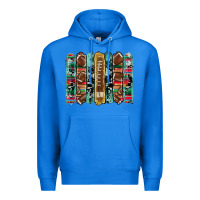 True Royal football serape cowhide turquoise glitter  brushstrokes Premium Hoodie - Artiststas