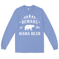 Colony Blue beware mama bear mom protect strong mother graphic clip art t shirt Long Sleeve Tee - DesignPulse