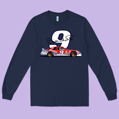 Bill Elliott 1988 Winston Cup 9 Stock Car  Classic Long Sleeve Tee Designed By Designpulse