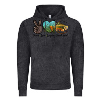 Vintage Black Peace Love Leaping Brook Trout Vintage Hoodie - LillyAllenDesigns