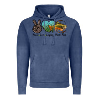 Vintage Denim Peace Love Leaping Brook Trout Vintage Hoodie - LillyAllenDesigns