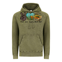 Vintage Olive Peace Love Leaping Brook Trout Vintage Hoodie - LillyAllenDesigns